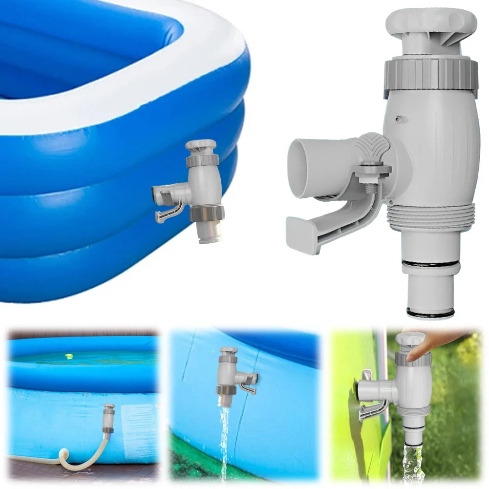 Above Ground Swimming Pool Hose Adapter with On-Off Valve Plunger Valve Pool Pipe Holder And Plunger Valve For Above Ground Pool