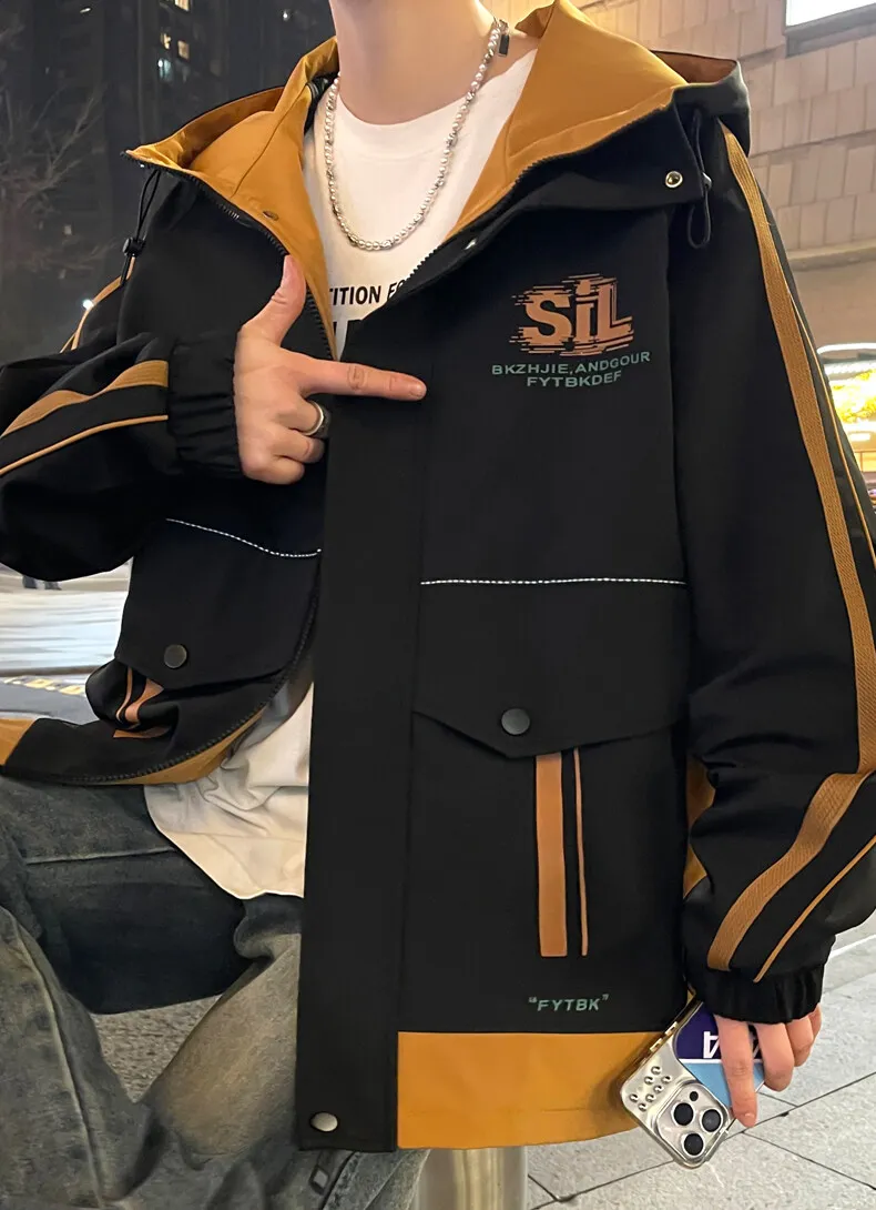 Lässige Kapuzenjacken Mode 2026 Frühling Herbst Herren Outdoor Loose Coats Jugend Streetwear Winddichte Oberbekleidung Übergröße 4XL – Detail 14