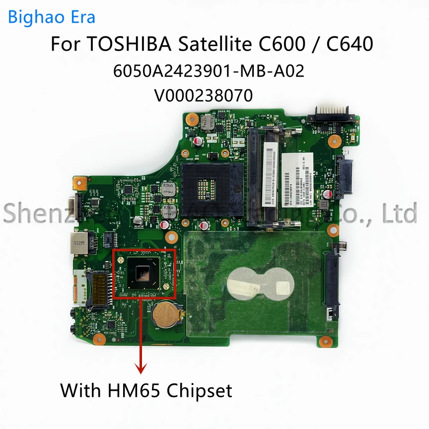 

For TOSHIBA Satellite C600 C640 Laptop Motherboard With HM65 Chipset 6050A2423901-MB-A02 V000238070 100% Fully Tested