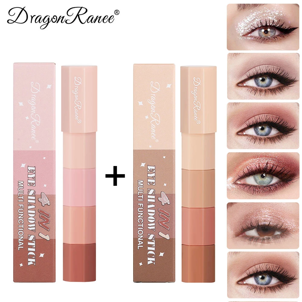 Eyeshadow Stick 8-Color Eyeshadow Stick Set Glitter and Matte Effect Waterproof Multi-Layer Pigment Long-lasting