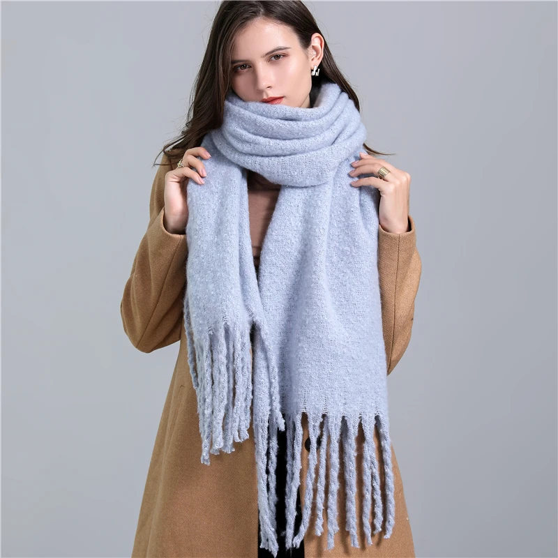 

2022 Warm Scarf Women Pashmina Shawl Thick Blanket Lady Cashmere Bufanda Female Print Letter Headscarf Poncho Echarpe New