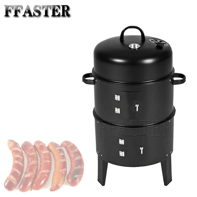 Forniture Da Giardino All'Aperto 3 In 1 Barile Bbq Smoker Grande Barbecue Grill Griglia A Carbone