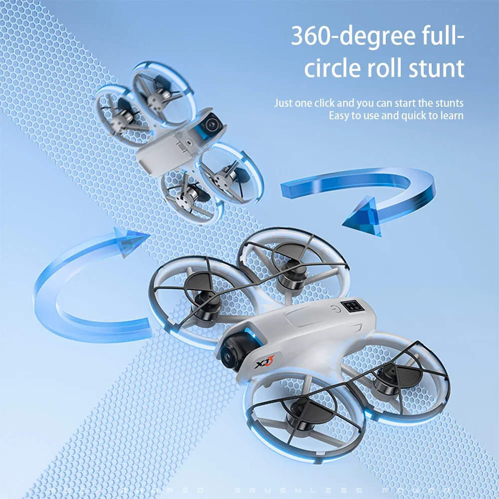 Drone Selfie Tascabile Doppia Fotocamera HD Pieghevole 360° - XJ3