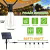 50/100FT Remote Dimmable Solar String Lights Outdoor ST38 LED Fairy Garden Lamp Wedding Party Xmas Halloween Hanging Patio Light 5