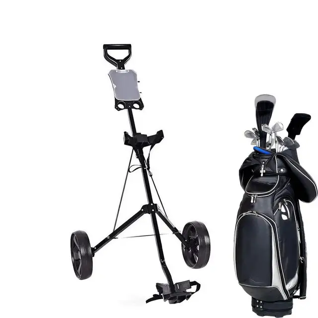 Experience Ultimate Convenience and Portability with our Golf Bag Holder Lightweight Golf Caddy Cart!