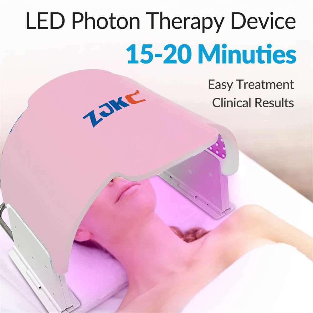 ZJKC 7 Colors Silicone LED Face Light Therapy Professional 990 LEDs Face Light Therapy Mask Whole Body Skincare Whitening