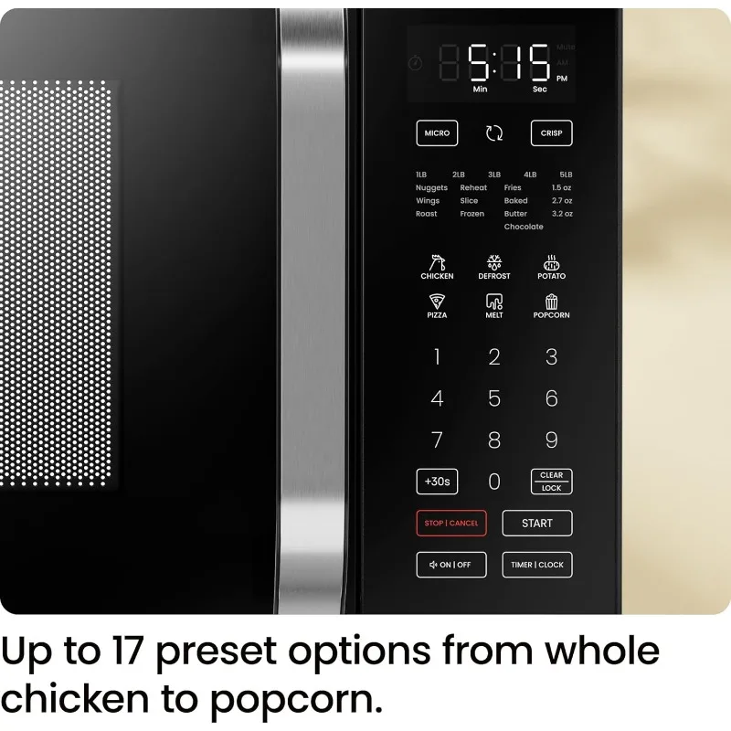 Chefman MicroCrisp Countertop Microwave Oven and Convection Oven, with Integrated Crisper, Guided Touchscreen Interface 6