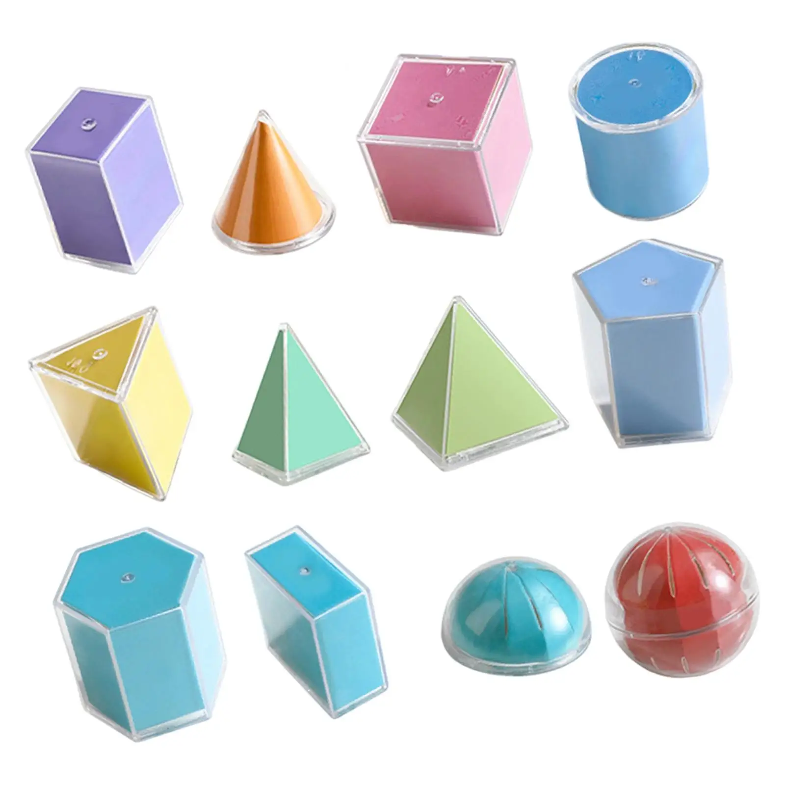 12 Pieces Geometric Shapes Blocks Math Games Reusable Durability Educational 12 Pieces Geometric Shapes Blocks Math Games Reusable Durability Educational