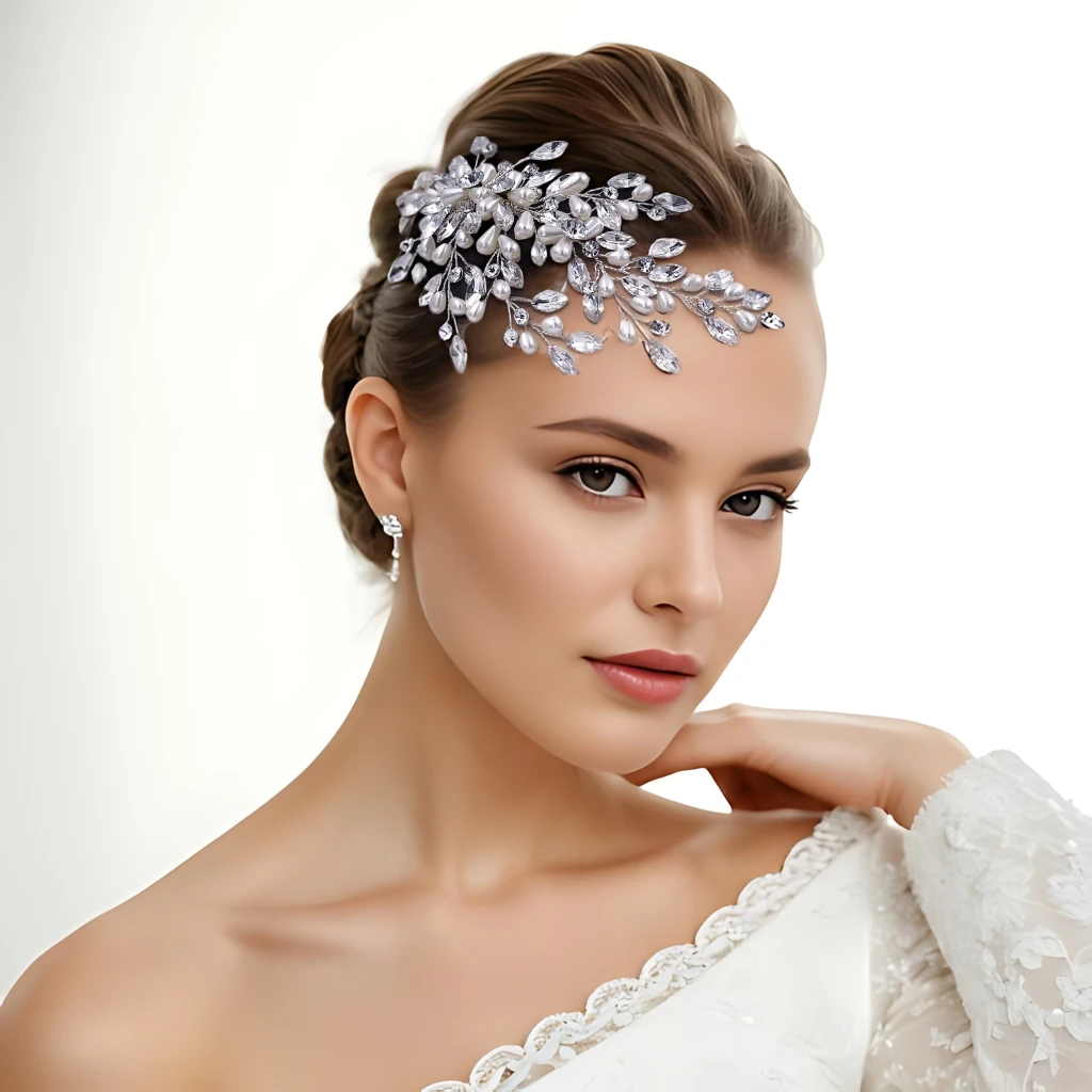 Pearl Woman Hair Comb Bridal Hair Clip Rhinestones Wedding Accessories Crystal Bride Tiara Handmade Girl Headwear HP527