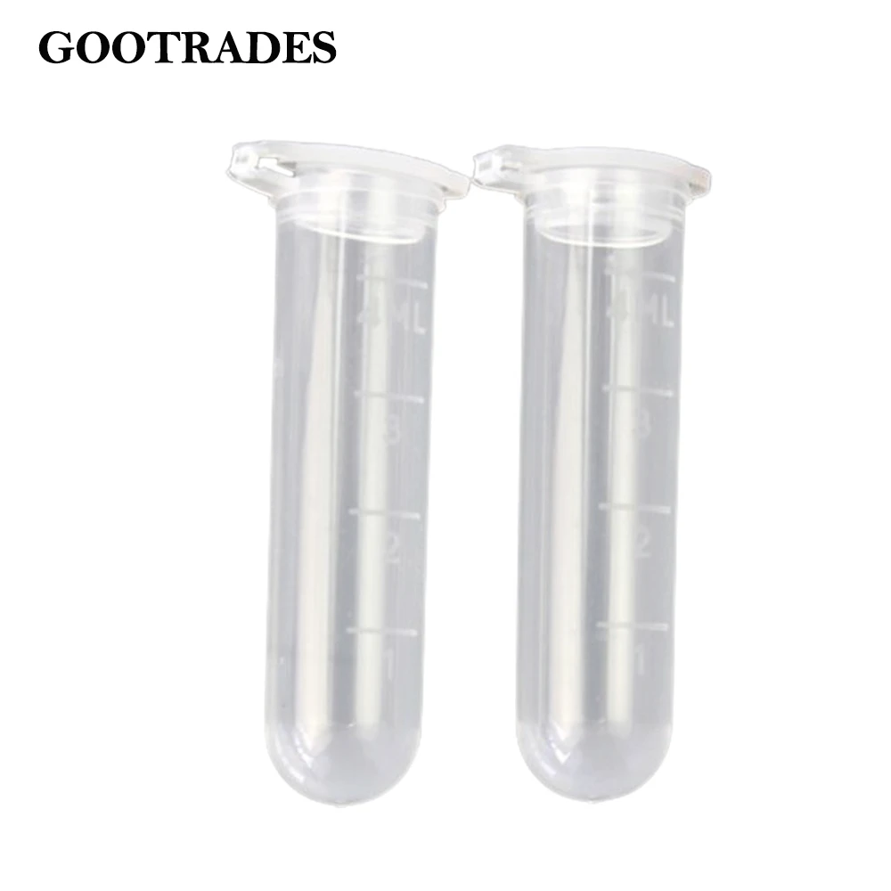 5ml Plastic Vial Tube Sample Storage Container, 50PCS Polypropylene Clear  Graduated Mirco Test Tubes with Cap Mini Bottles