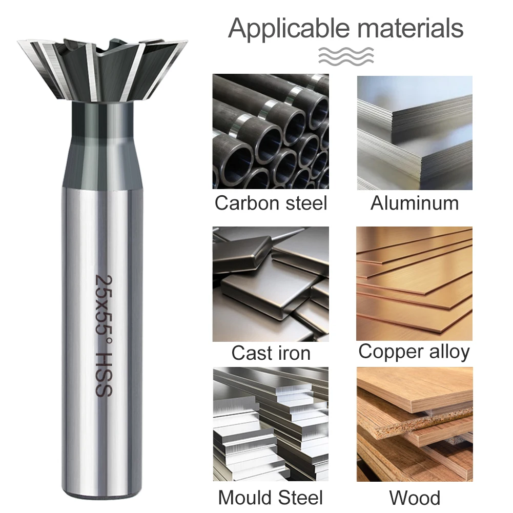 Fresa A Coda Di Rondine HSS - Per Metallo, Codolo Dritto, Multiple Misure E Angoli - Foto 8