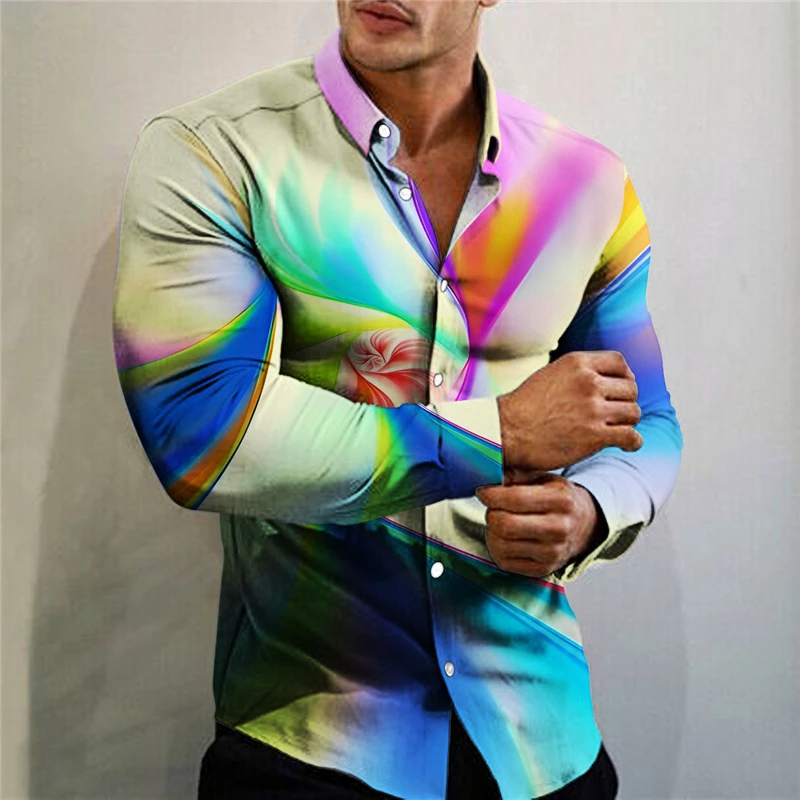 thumbnail image 1 of Las camisas de otoño más nuevas para hombres, camisas sociales de lujo de manga larga con calavera 3D, camisetas de gran tamaño con solapa, camisetas para hombre, ropa de otoño 2024, 1 of 5