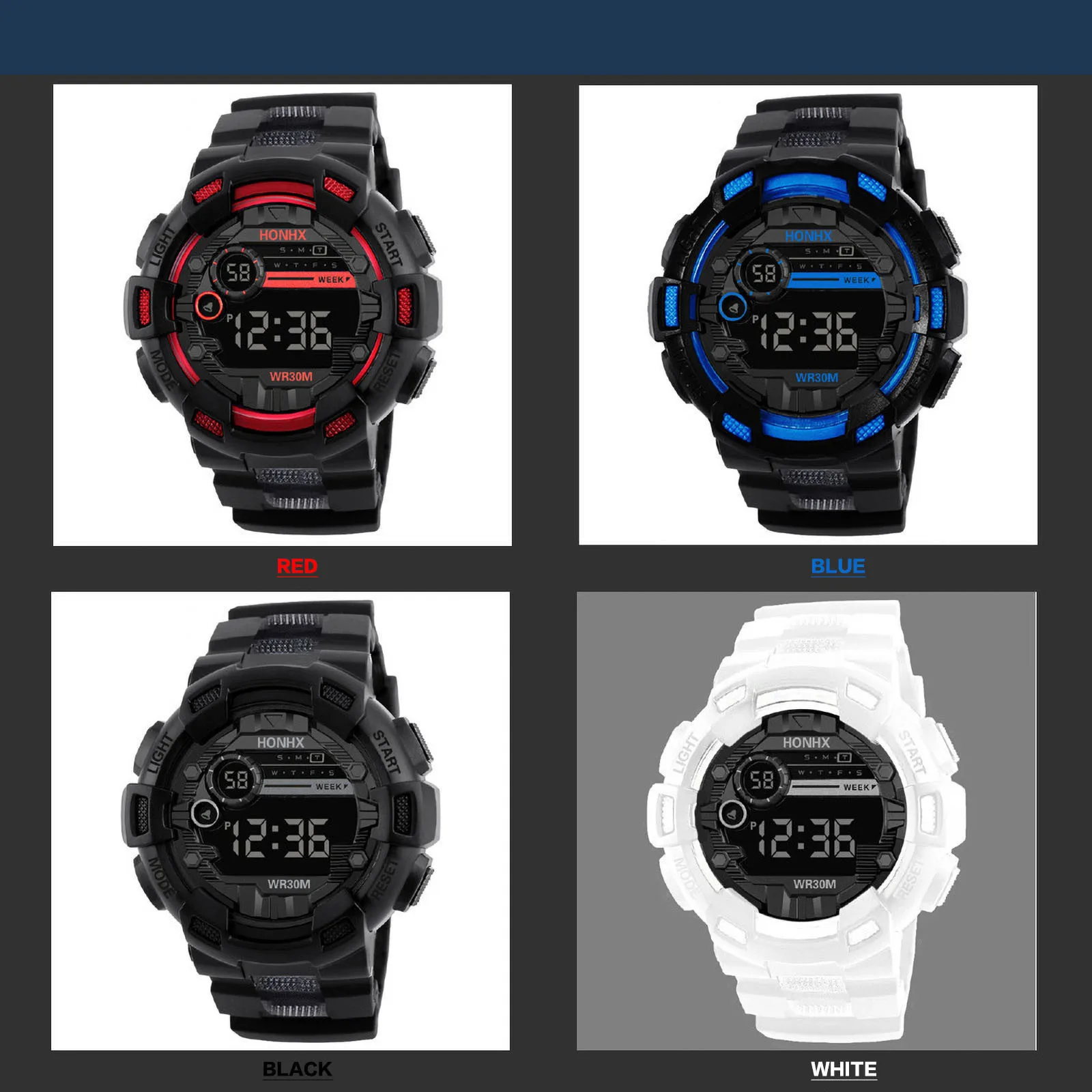 2022 Fashion Men's LED Digital Watch Date Sport Outdoor Electronic Watch for Men Shockproof Military Watches relogio masculino
