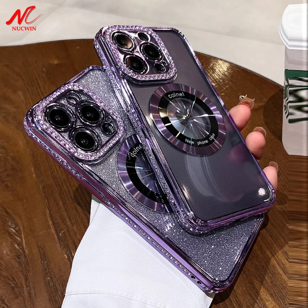 Luxury Bling Diamond Case for iPhone 15 Pro Magsafe Gradient