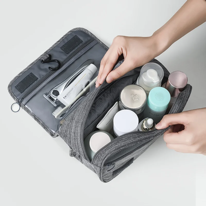 High Quality Travel Makeup Bags Women Waterproof Cosmetic Bag Toiletries  Organizer Hanging Dry And Wet Separation Storage Bag