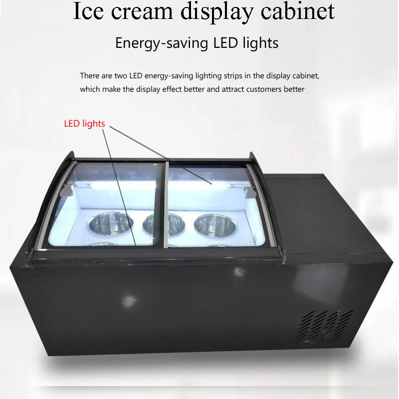 

PBOBP Desktop 6-tray Ice Cream Display Cabinet Desktop Direct Cooling Ice Cream Display Freezer Small Ice Cream Cabinet