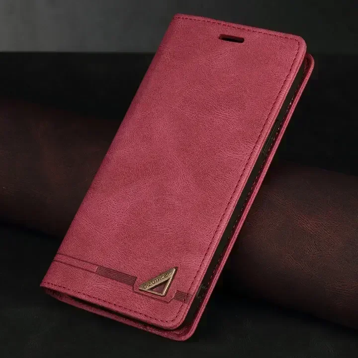 Luxury Leather Flip Case with Anti-Theft Protection