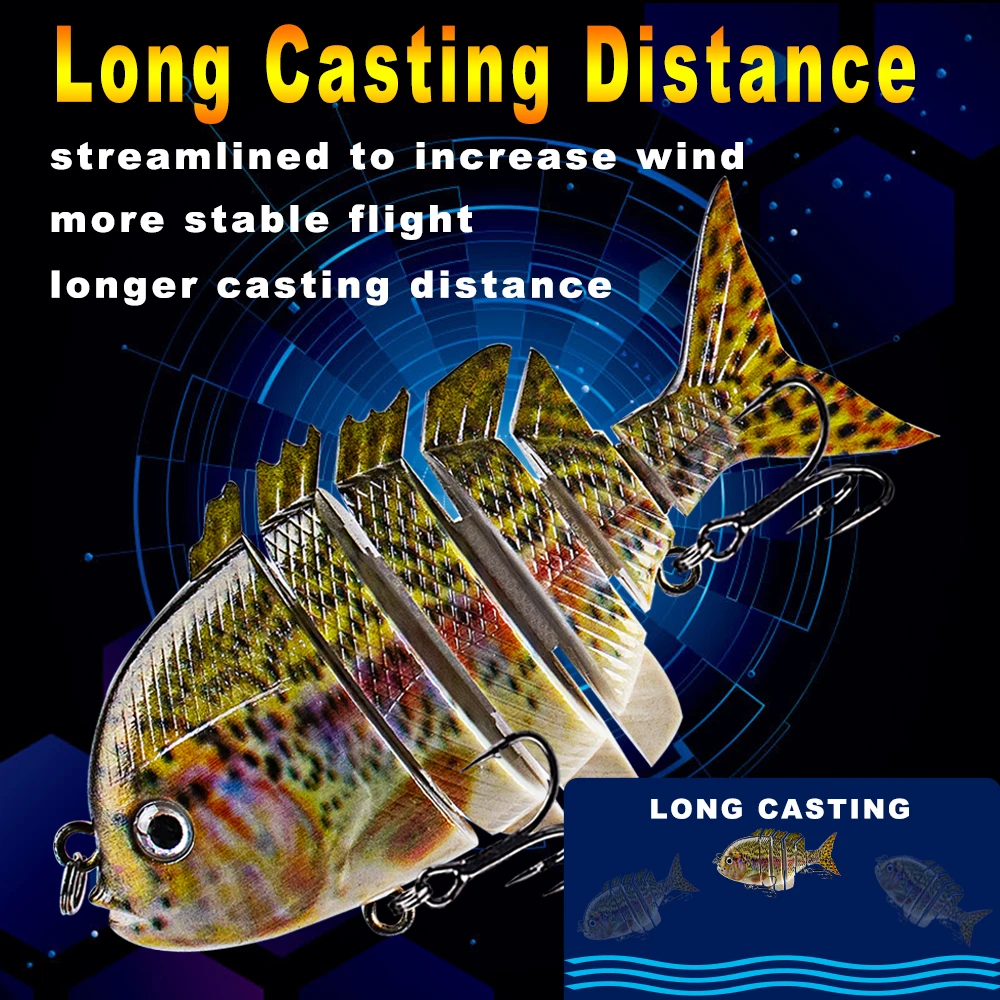 AYWFISH 2,95 Zoll 14G Tilapia Angelköder Multi Jointed Swimbait 6 Segmente Köder Künstlicher Sonnenfisch Harter Köder Fisch Bass Tackle – Detail 5