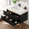 36 Inch Bathroom Vanity with Sink, Bathroom Cabinet with White Sintered Stone, Bathroom Sink Vanity, 4 Drawers Soft Close System 3
