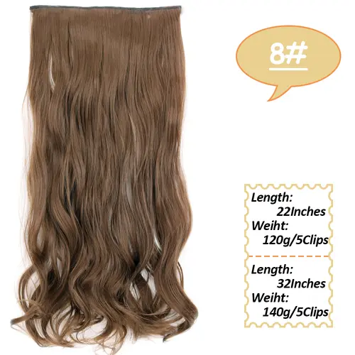 NICESY Synthetic Long Wavy 5 Clips Hair Extensions 22Inch/32Inch Clip On Hair Extensions High Tempreture Fake For Women - Image 13