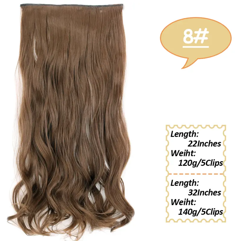 NICESY Synthetic Long Wavy 5 Clips Hair Extensions 22Inch/32Inch Clip On Hair Extensions High Tempreture Fake For Women - Image 13