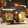 DIY Wooden Miniature Model Kit Christmas Wonderland Cottage Casa Doll Houses 3D Puzzle Dollhouse With Furniture for Friends Gift 3