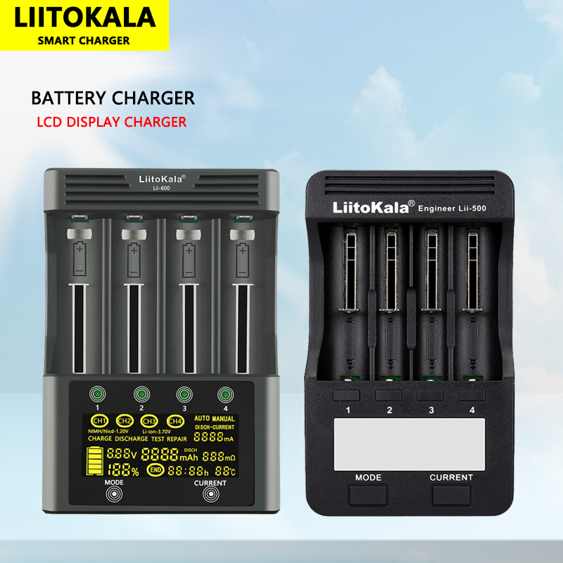 LiitoKala Lii-600 Lii-500 Lii-500S Lii-M4 Lii-M4S LCD 3.7V 1.2V 18650 26650 16340 14500 18500 20700B Battery Charger