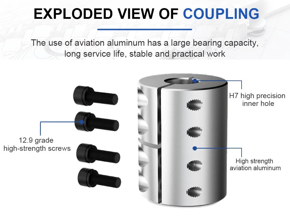 Description Picture 4 of itemShaft Coupling LL D16L16/24 Spider Rigid Torque Motor Connector Coupler CNC Aluminium Universal Joint 3D Printer Cardan