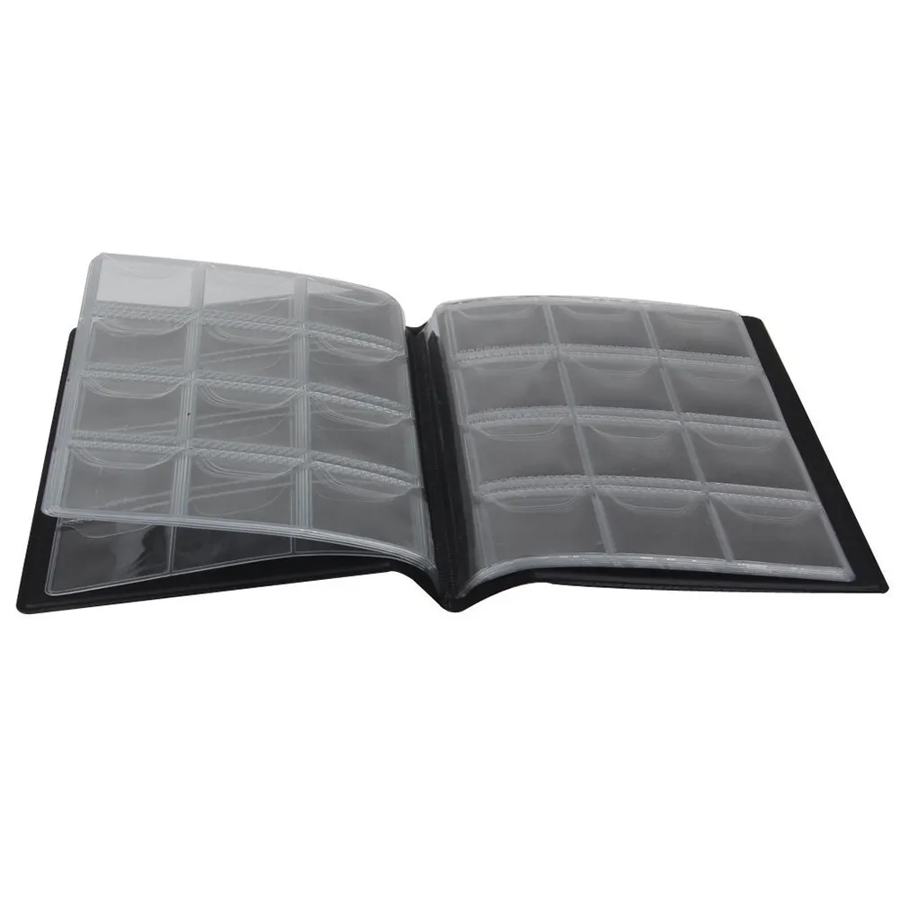 휴대용 120슬롯 동전 수집 앨범북, 10페이지 PU 커버, OPP 시트, 재스퍼 색상, 15x11cm, 동전, 토큰, 메달용