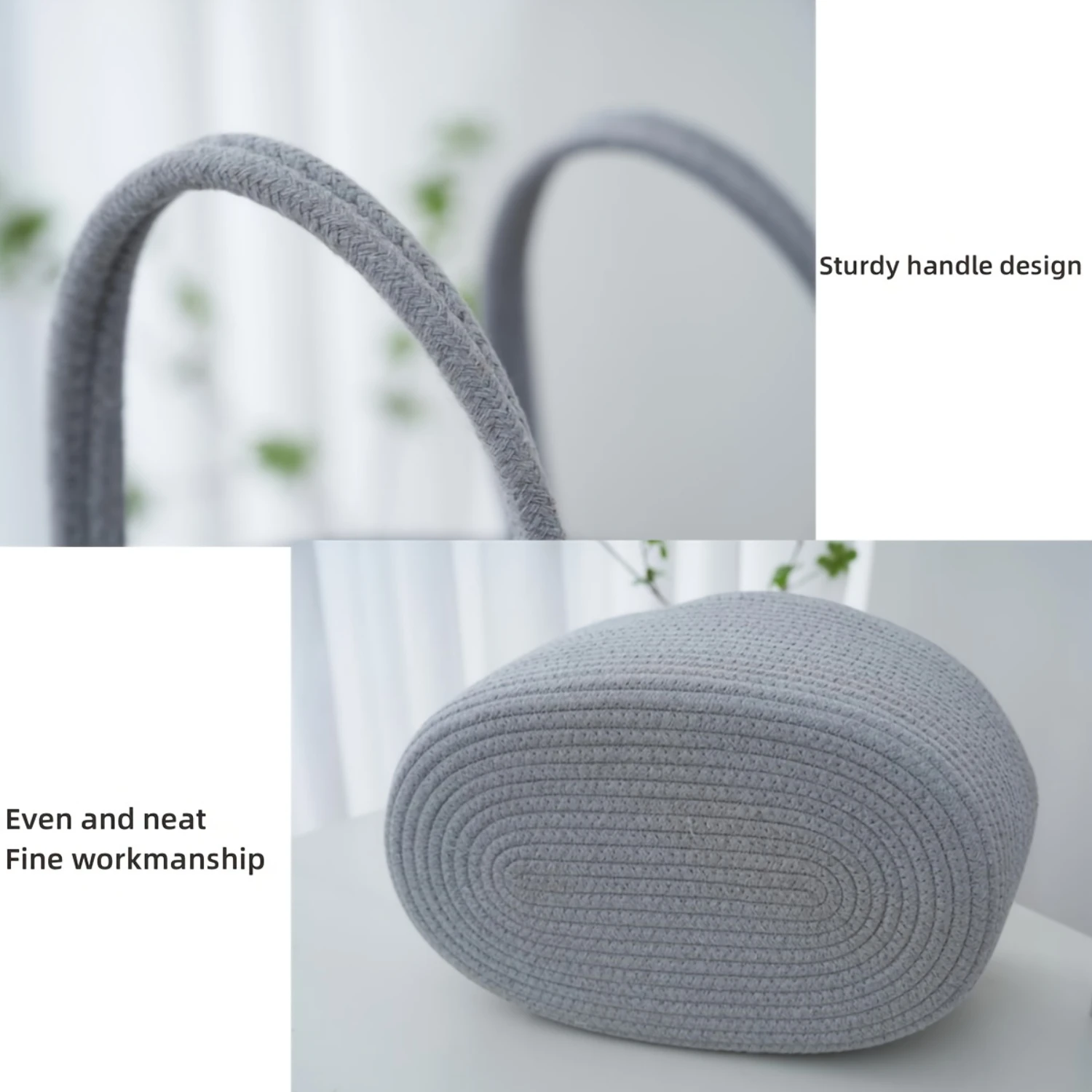 Casual Style 3-Compartment Cotton Woven Basket Organizer for Bottles, Diapers, Bathroom Supplies-Perfect for Poolside Accessor