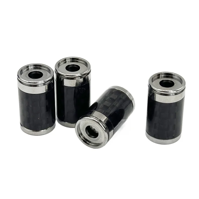 4PCS Premium Carbon Fiber Metal Tire Valve Caps
