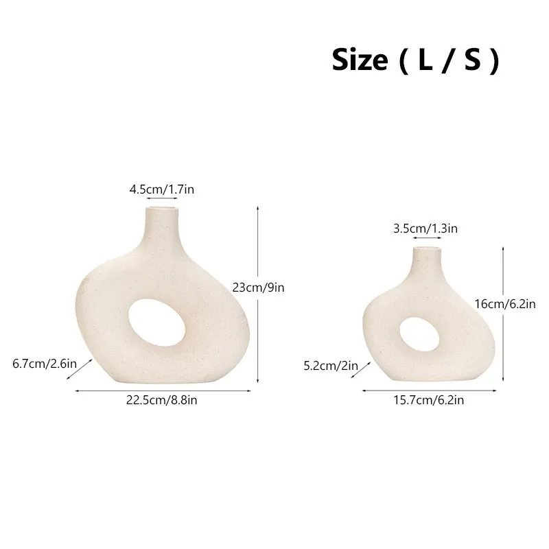 Nordic Matte Ceramic Vase for Pampas Grass Dried Flower Home Decor Zen Living Room Office Desktop Table Bathroom Decoration Gift 6