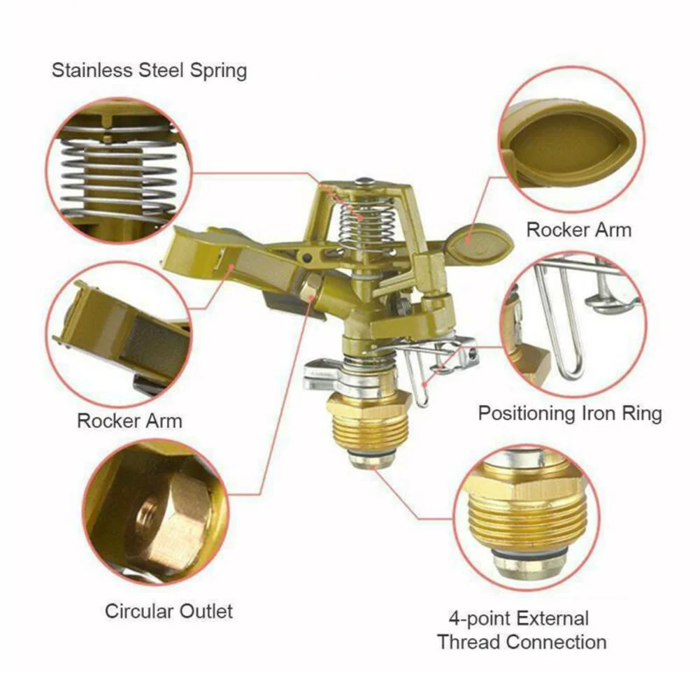 Garden Sprinklers 360Degree Adjustable Rotate Sprinkler With Quick-Release 1/2" Hose Connectors Lawn Irrigation Watering Systems garden sprinkler irrigation sprinklers drip irrigation sprinklers garden irrigation nozzle