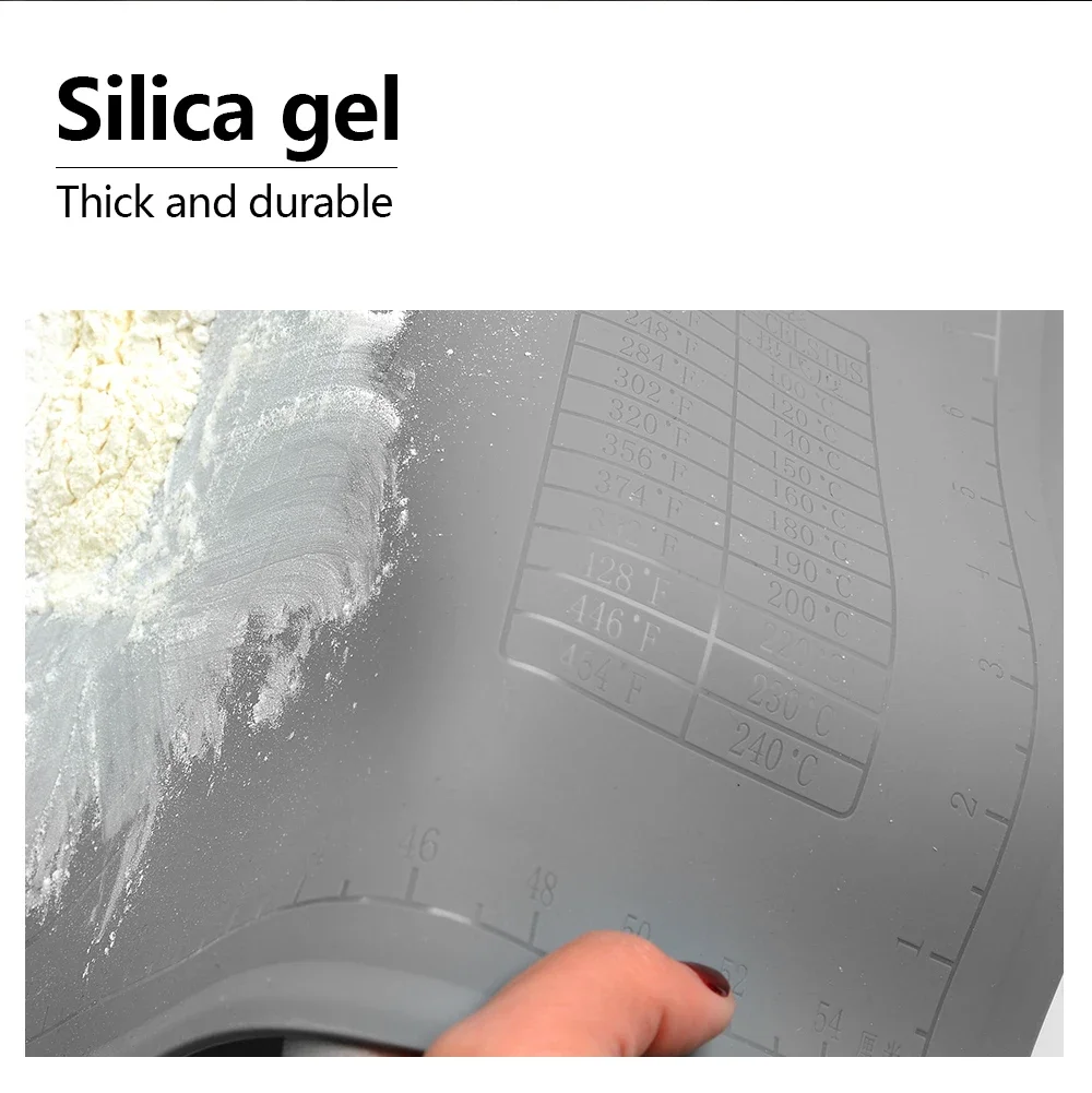 Thickened Silicone Kneading Pad Non-Stick Surface Rolling Dough Mat with Scale Kitchen Cooking Pastry Sheet Oven Liner Bakeware