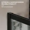 Shower Semi-Framed Glass Panel, 34"" W X 74"" H Shower Screen, 5/16"" (8Mm) Tempered Glass Shower Door, Fit For Walk-In 3
