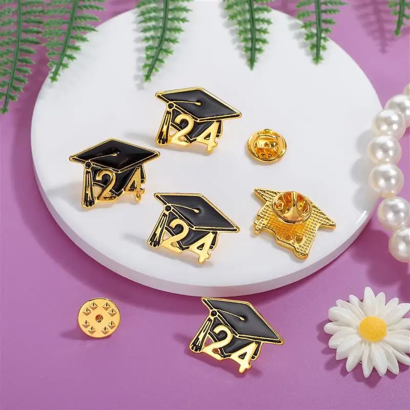 2024 졸업식 모자 옷깃 미니 금속 졸업식 옷깃, 세트 유니폼용 옷깃 핀, 2.5x1.9x1cm, 5 개