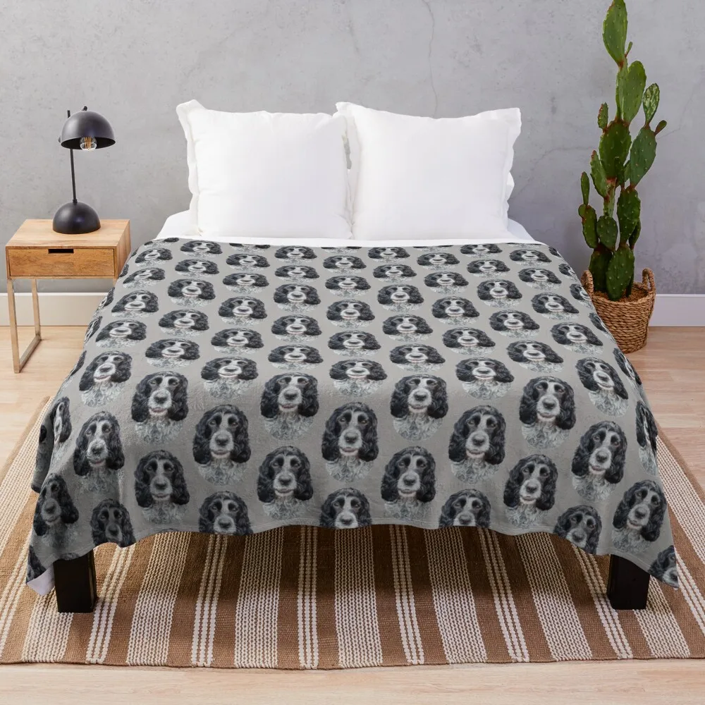 

Rosie the Blue Roan, Cocker Spaniel Throw Blanket funny gift Bed covers Baby Blankets