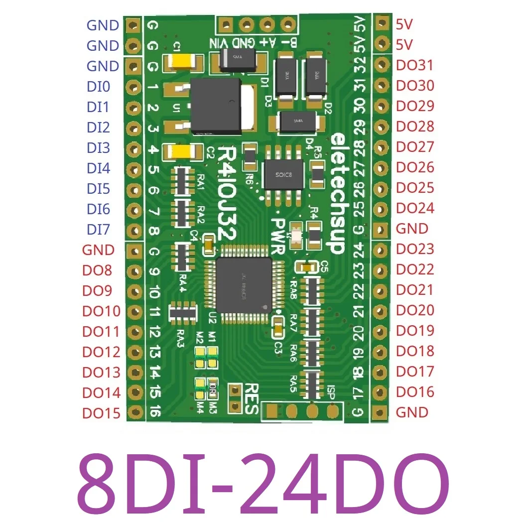 Enhanced Modbus RTU Digital IO Board with RS485 and TTL Interface