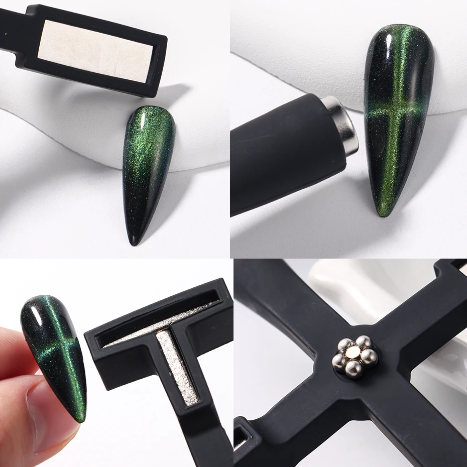 1pcs Cat Eyes Cross Multifunctional Magnet Strong Effect Magetic Stick 3D Line Strip Effect Four Head Manicure Tool cat eye nail tool magnetic nail art tools magnetic nail pen magnetic nail tools
