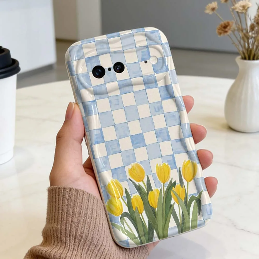 Beautiful Yellow Tulip Patterned Soft TPU Phone Case Back Cover