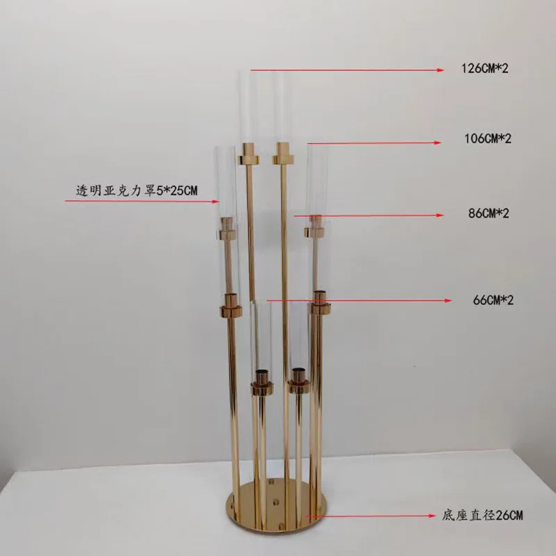 Description Picture 2 of itemMetal Candle Holders Candlestick Round Base Wedding Table Centerpiece Candelabra Pillar Stand Road Lead Party Decoration