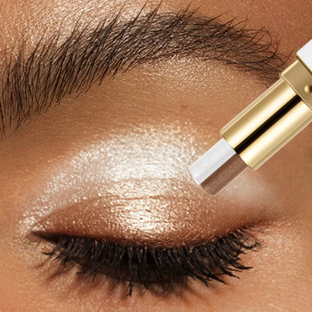 41991-e948bd.jpg Double Color Eyeshadow Stick Glitter Highlight Shadow Stick Eye Makeup Waterproof Lasting Shimmer Metallic Eyeshadow Makeup