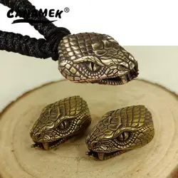Vintage Handmade Copper Snake Head Keychains Pendant Retro Brass Snake Key Chain Belt Hang Hook Buckle Keyring Accessories