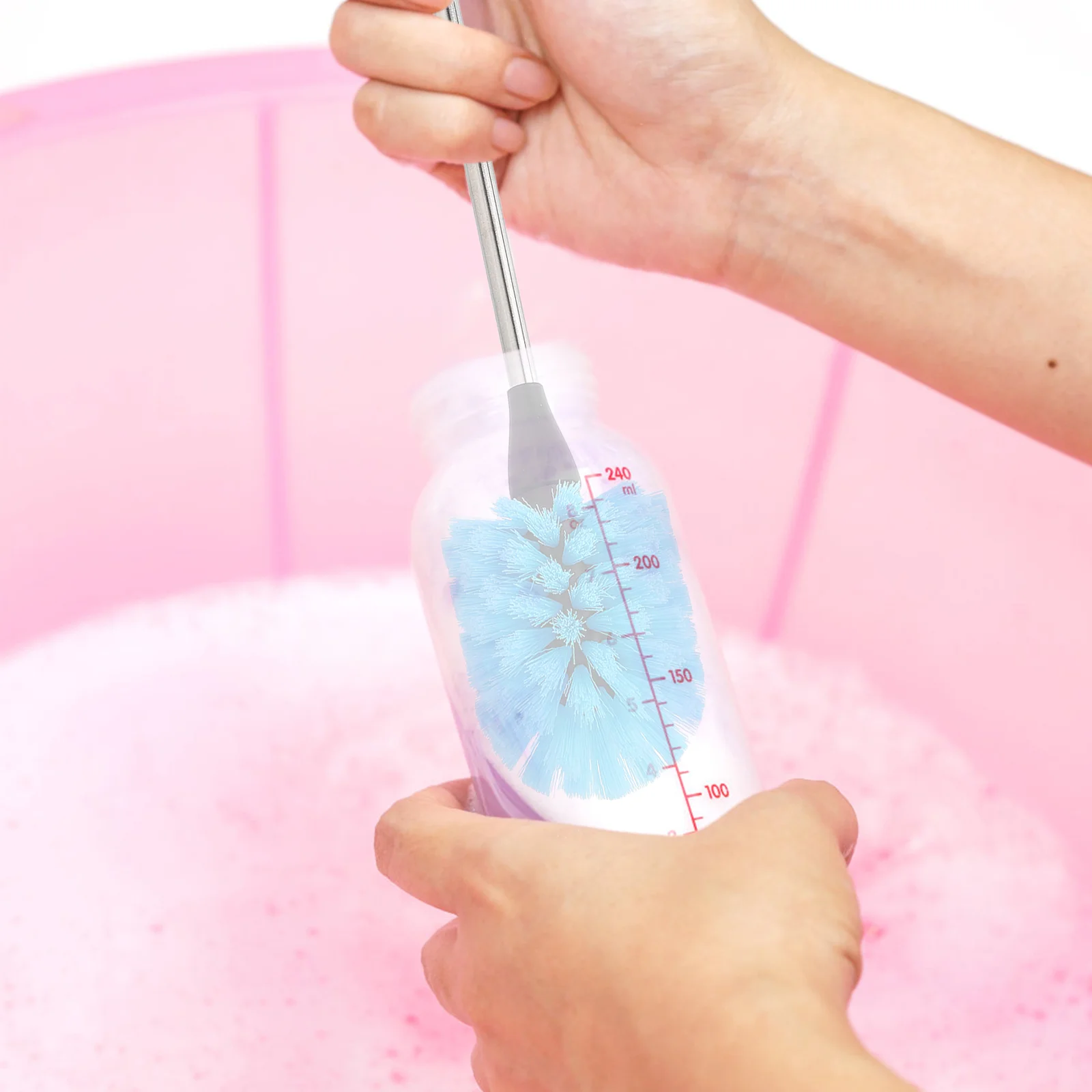 

Bottle Brush Cleaner Cup Cleaning Water Long Test Tube with Handle Handled Scrub for Scrubber