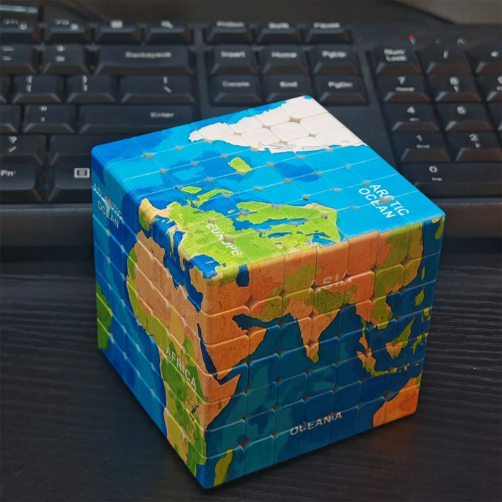Ultimate 7x7 Hand-Drawn Map Puzzle Cube - Perfect 3D Brain Teaser & Unique Gift