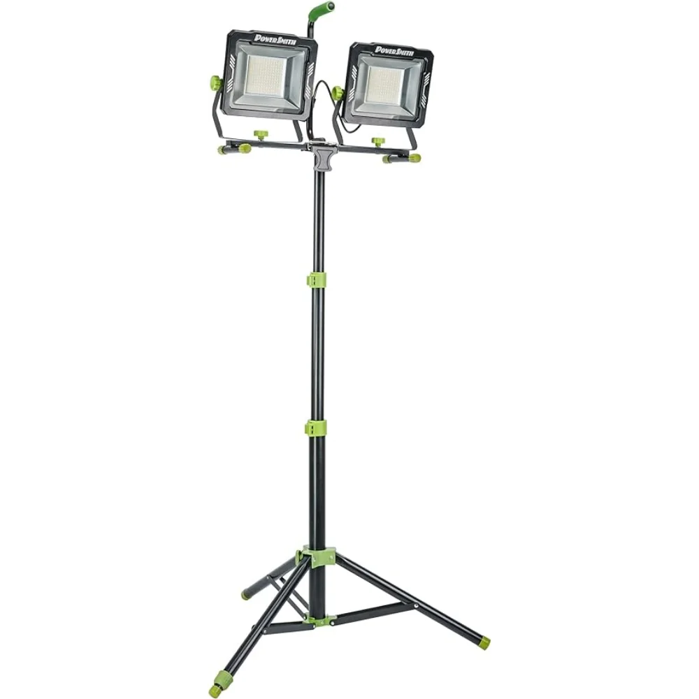 

PowerSmith 30,000 Lumen LED Work Light with Stand, 80 in.Metal Flip-Lock Tripod, 10ft Grounded Power Cord, Impact Resistant Lens