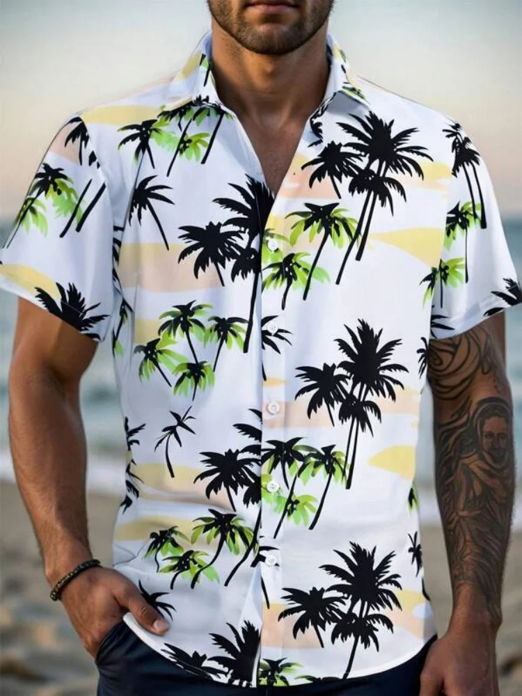 summer mens hawaiian shirts 3d plant mens shirts print plus size hawaiian beach 5xl
