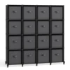SONGMICS Cube Storage Organizer with Storage Boxes, Set of 16-Cube Organizer, 16 Collapsible Non-Woven Fabric Bins, Customizable 1