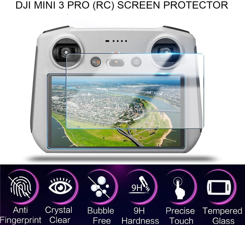 Mini 4 Pro HD Tempered Glass Screen Protector Film &RC 2 Sun Hood Screen  Protector for DJI Mini 4 Pro/Air 3,3-IN-1 Sunshade Screen Cover Joysticks