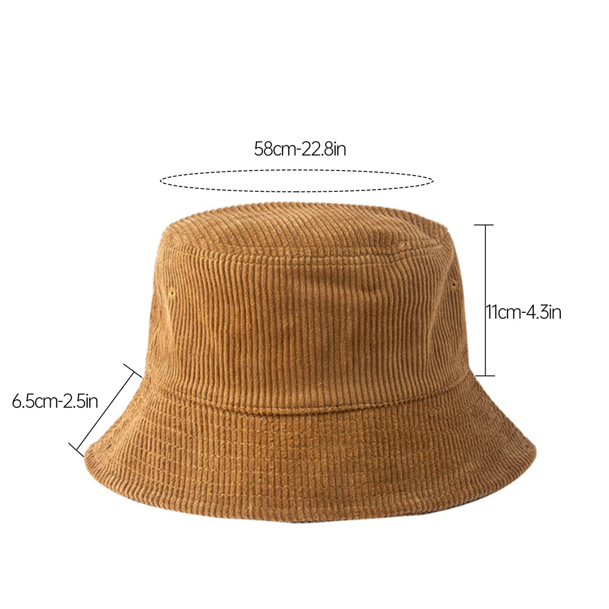 Corduroy Outdoor Bucket Hat for Women 2025 New Summer Large Head Circumference Sun Hat Uv Protection for Autumn Camping and Hiking